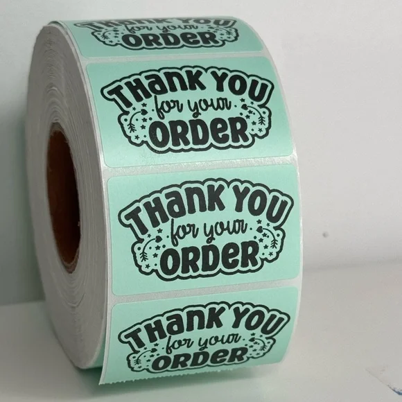 Thank you stickers pink | thank you for your order stickers | 100 sticker - Picture 4 of 4